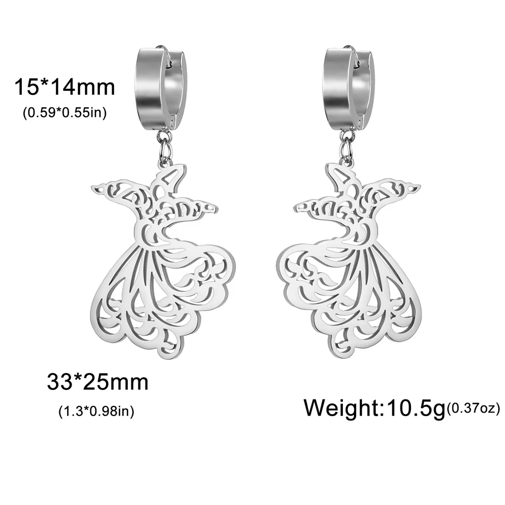 Boucles d'Oreilles de brevSama Plaquées Or pour Femme, Bijoux en Acier Inoxydable, Design Unique, Pe