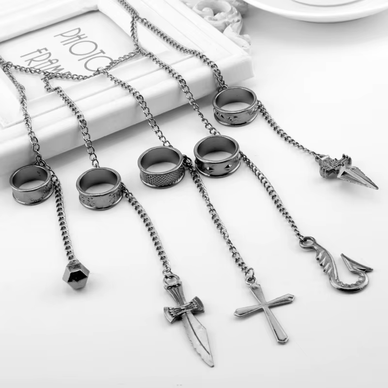 Anneaux de chaîne Anime Hunter x Hunter Kurapika pour femmes et hommes, pendentif en métal 1:1, acce