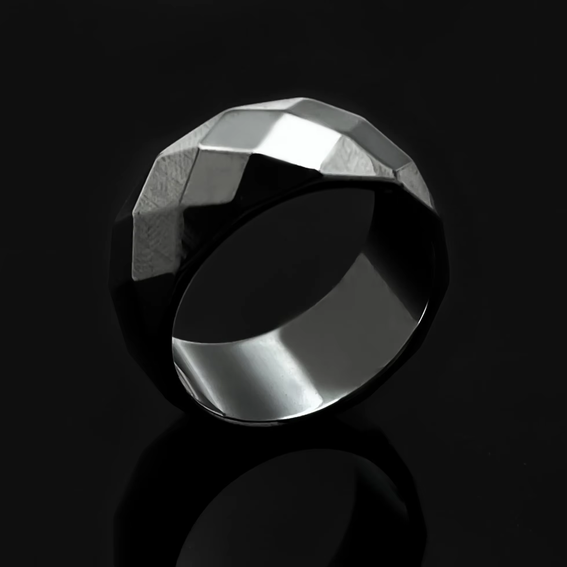 Bagues en hématite pour femmes et hommes, largeur 4/6/10mm, plat/à facettes/noir uni, Non magnétique