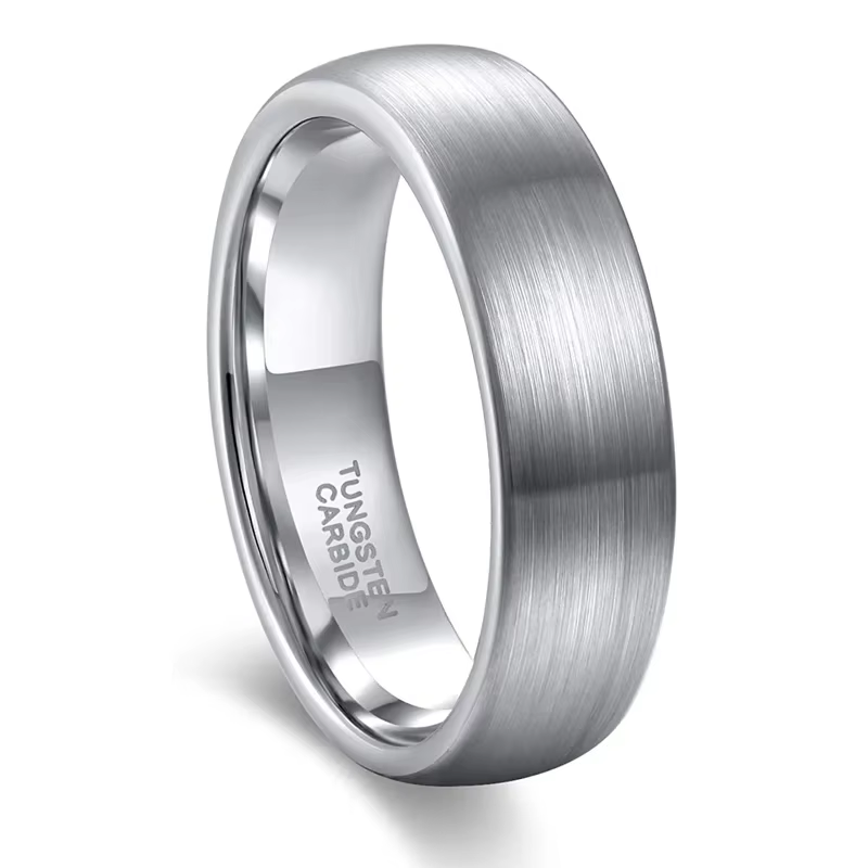 Tigrade-Bague en Tungstène Brossé, Argent/Noir/Bleu/Or Rose, Deux Tons, 6mm, Alliance pour Homme et 