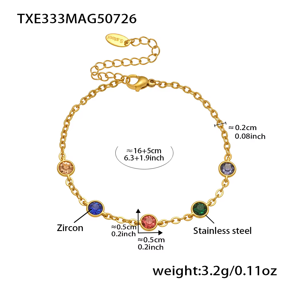 Bracelet de collier de chaîne en acier inoxydable pour femmes plaqué or 18 carats non ternité collie