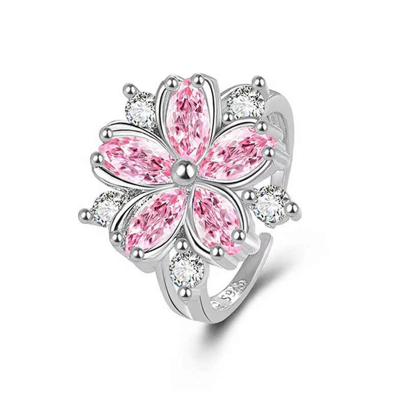 Bague en argent Sterling 925 pour femmes, magnifique pierre de Zircon rose brillant, bijoux fins de 