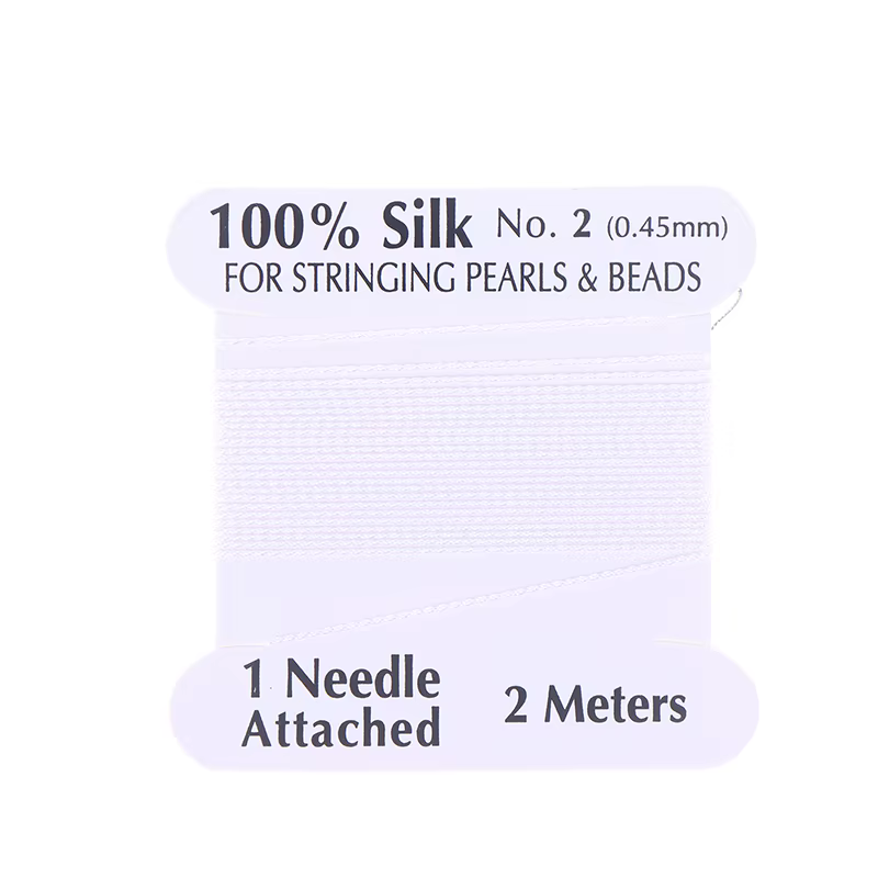 2 #   0.45mm 10 pièces/sac fait à la main 100% corde de soie naturelle avec fil de soie perlé extrém