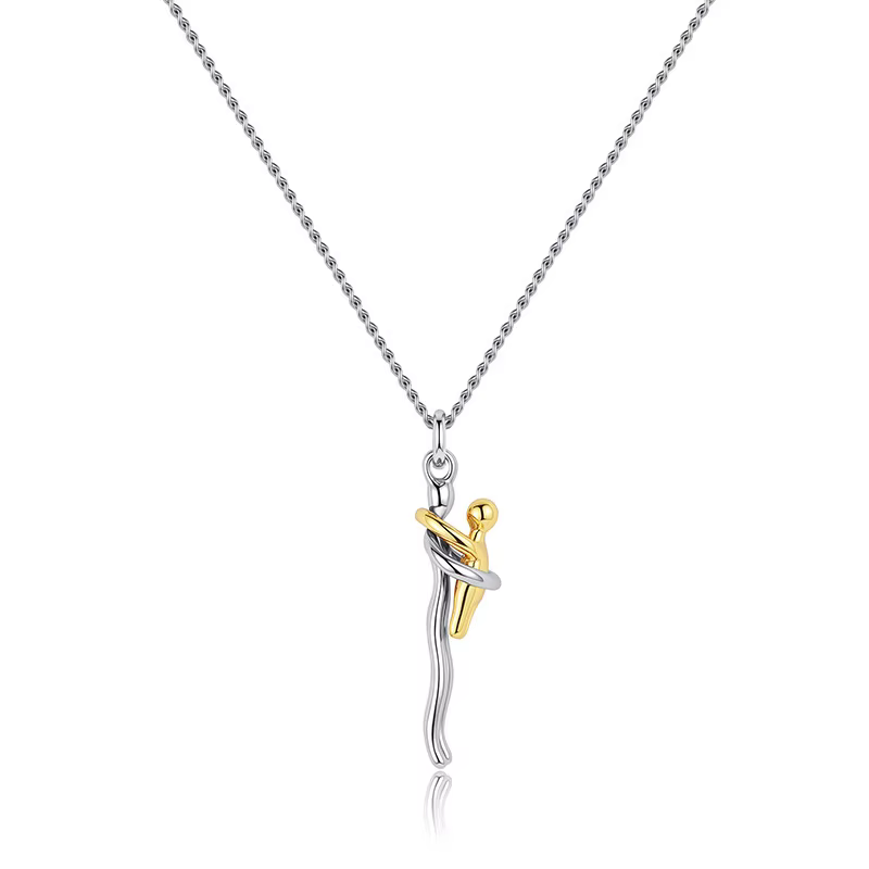 Collier pendentif bicolore « Family Warm » design créatif détachable Mère et Enfant, bijoux d'amour 