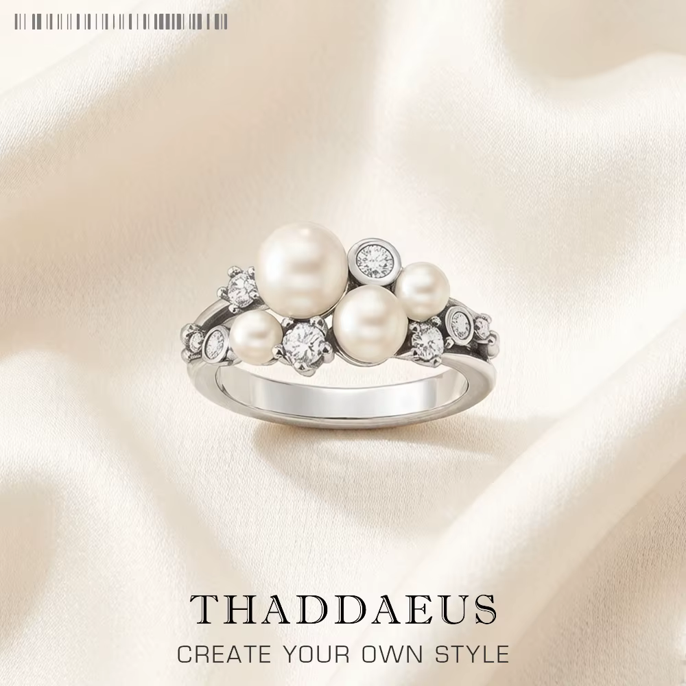 Bague en perles d'eau douce avec pierres blanches, nouveau bijou fin de Style européen, cadeau tenda