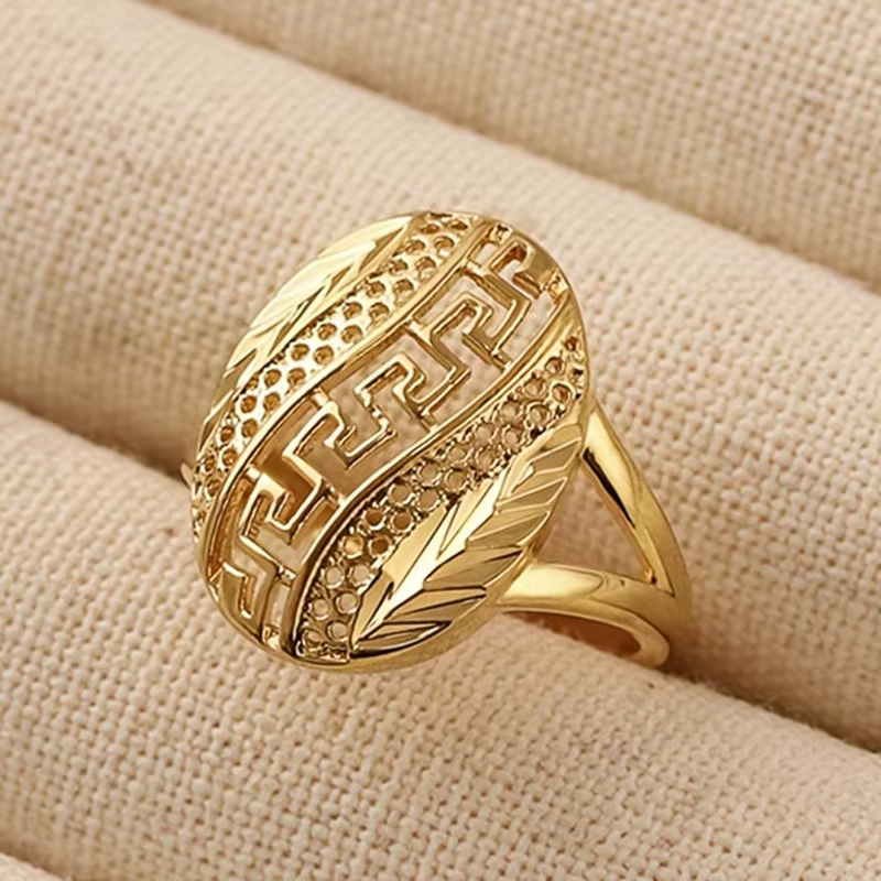 Huitan – Bagues dorées style bohème pour femme, design ajouré, motif feuille fantaisie, pour usage q