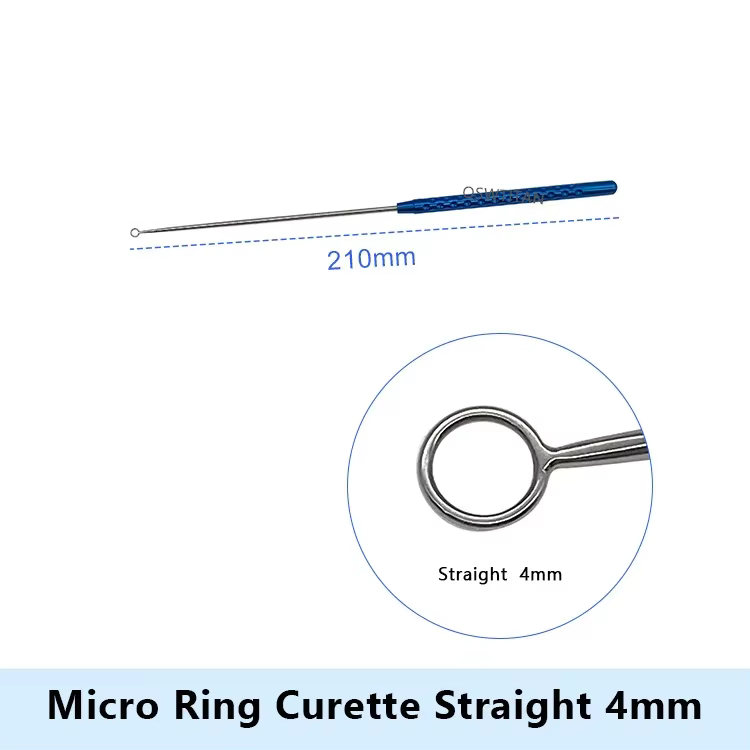 Curette à micro-anneaux avec pointe d'anneau droite 45, 1 pièce °    90 °    Instruments de microneu