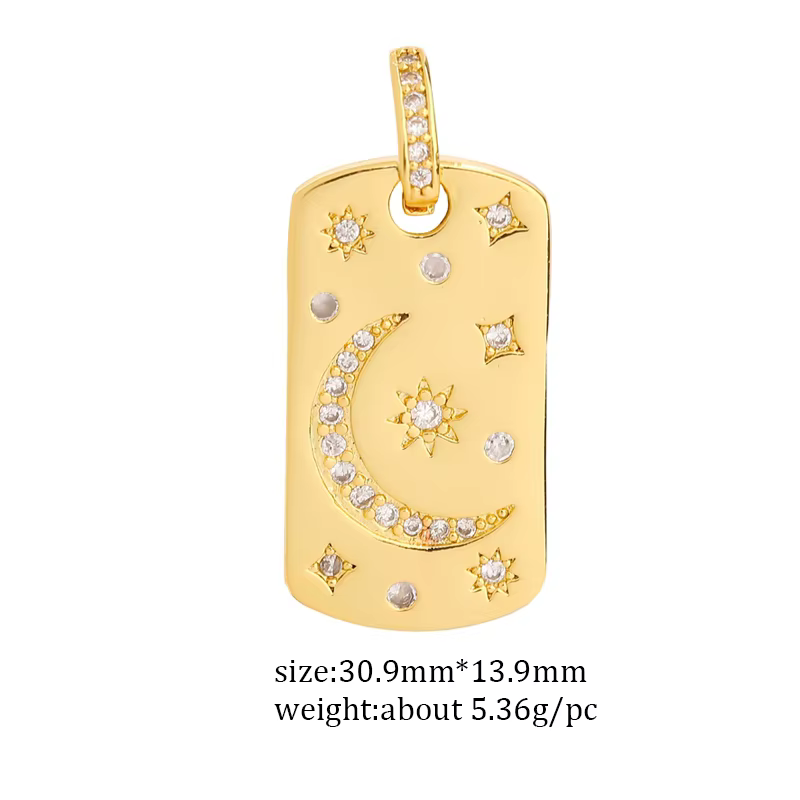 Breloques carrées à la mode, Micro pavé de zircone, pendentifs d'amour/queen, collier Hamsa, recherc