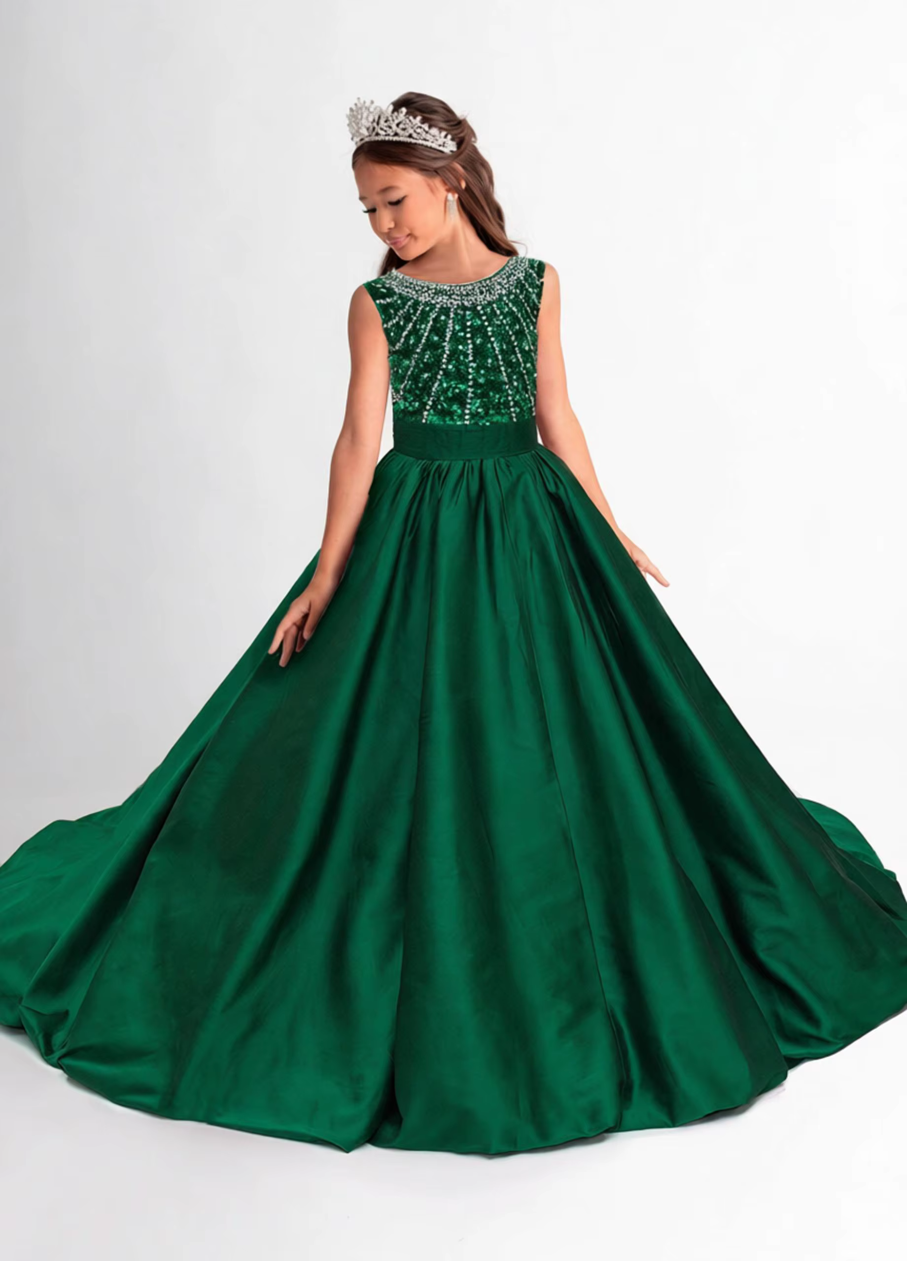 Robe de cérémonie Snvdzo à sequins et perles, corsage orné de cristaux, taille haute, pour demoisell
