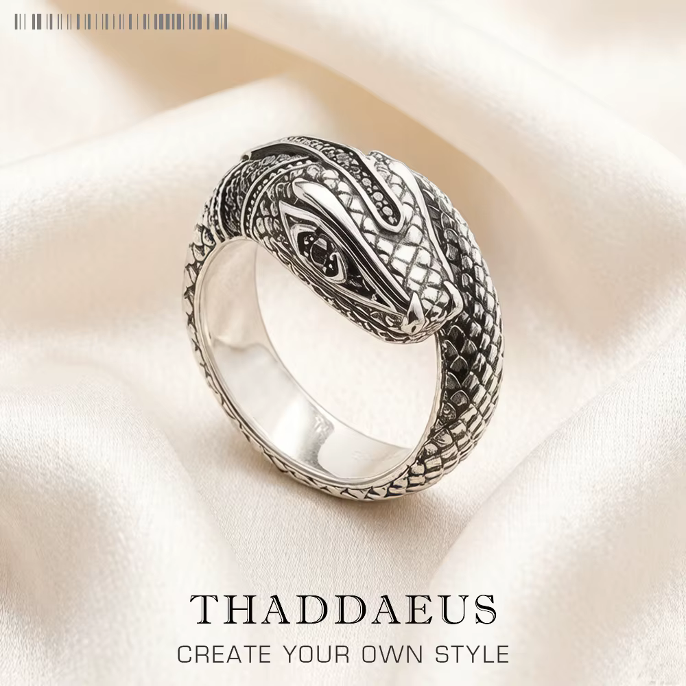 Bague serpent, Style européen Glam, bijoux à la mode pour femmes, cadeau tendance en argent Sterling