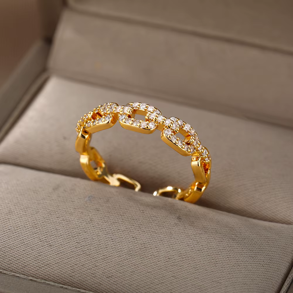 Bagues rondes en pierre de Zircon coloré pour femmes, en acier inoxydable, couleur or, bijoux esthét
