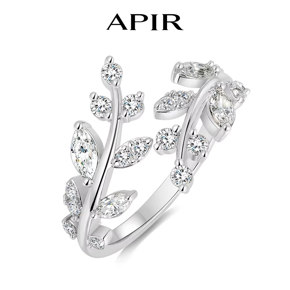 Bague APIR pour femme en argent sterling 925 avec zircon cubique étincelant, saphir/rubis/émeraude, 