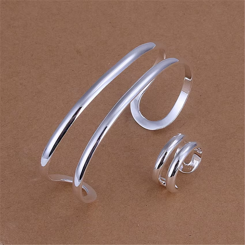 Bracelets à Double ligne en argent Sterling 925 pour femmes, ensembles de bijoux originaux, à la mod