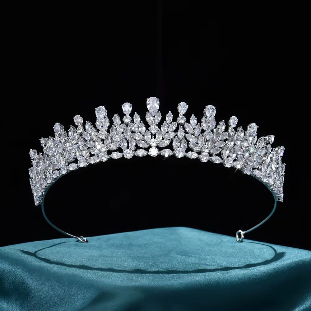 Couronnes de princesse pour femmes et filles, diadème de mariée en zircone cubique, couvre-chef de m