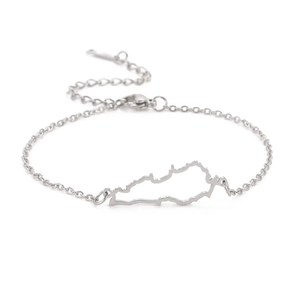 Bracelet pendentif creux en acier inoxydable avec contour de la carte du Liban EUEAVAN, bijoux géogr