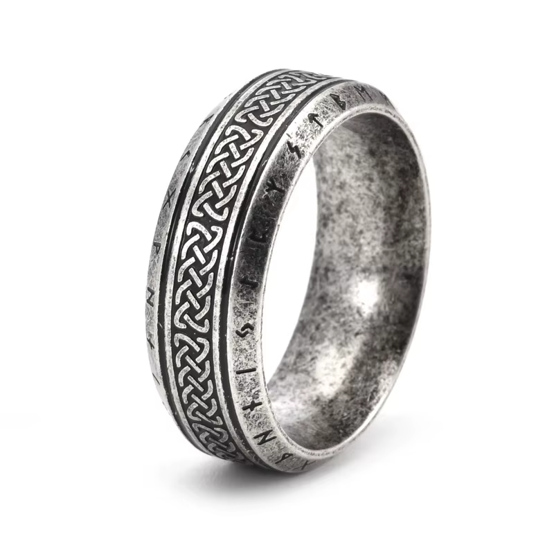 Bague Viking à nœud celtique pour hommes, bijoux d'amulette simples, site officiel, mode