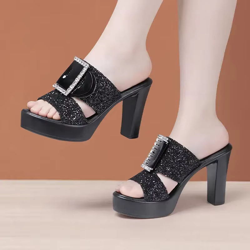Chaussures de mariage élégantes pour femmes, petites tailles 32-43, 10 cm, avec strass argentés et d