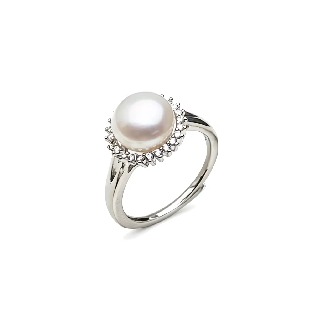 Bague en perles d'eau douce naturelles pour femme, en argent Sterling 925, cadeau de mariage, haute 