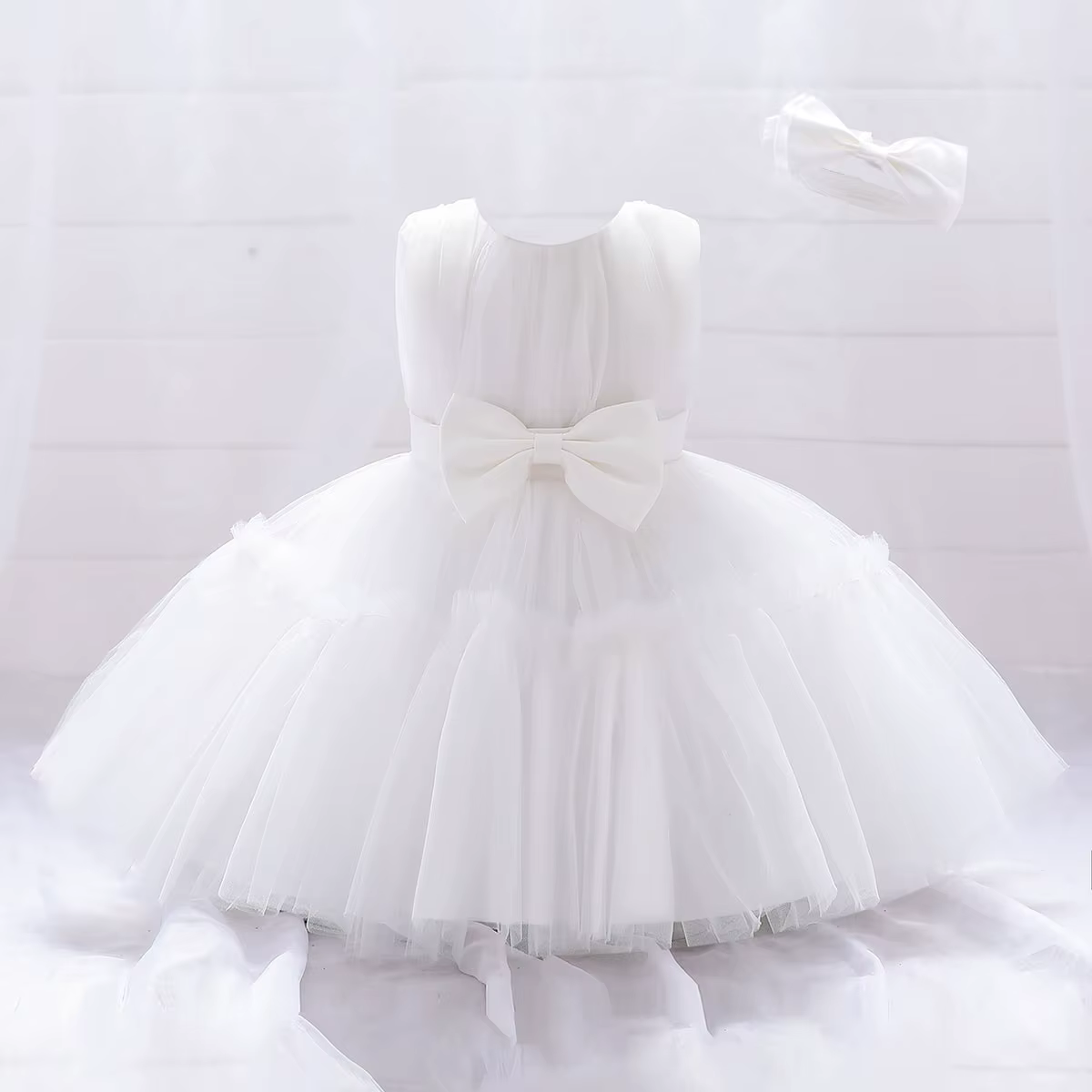 Robes de baptême pour bébés filles, tenue de princesse élégante pour fête de mariage, en Tulle, vête