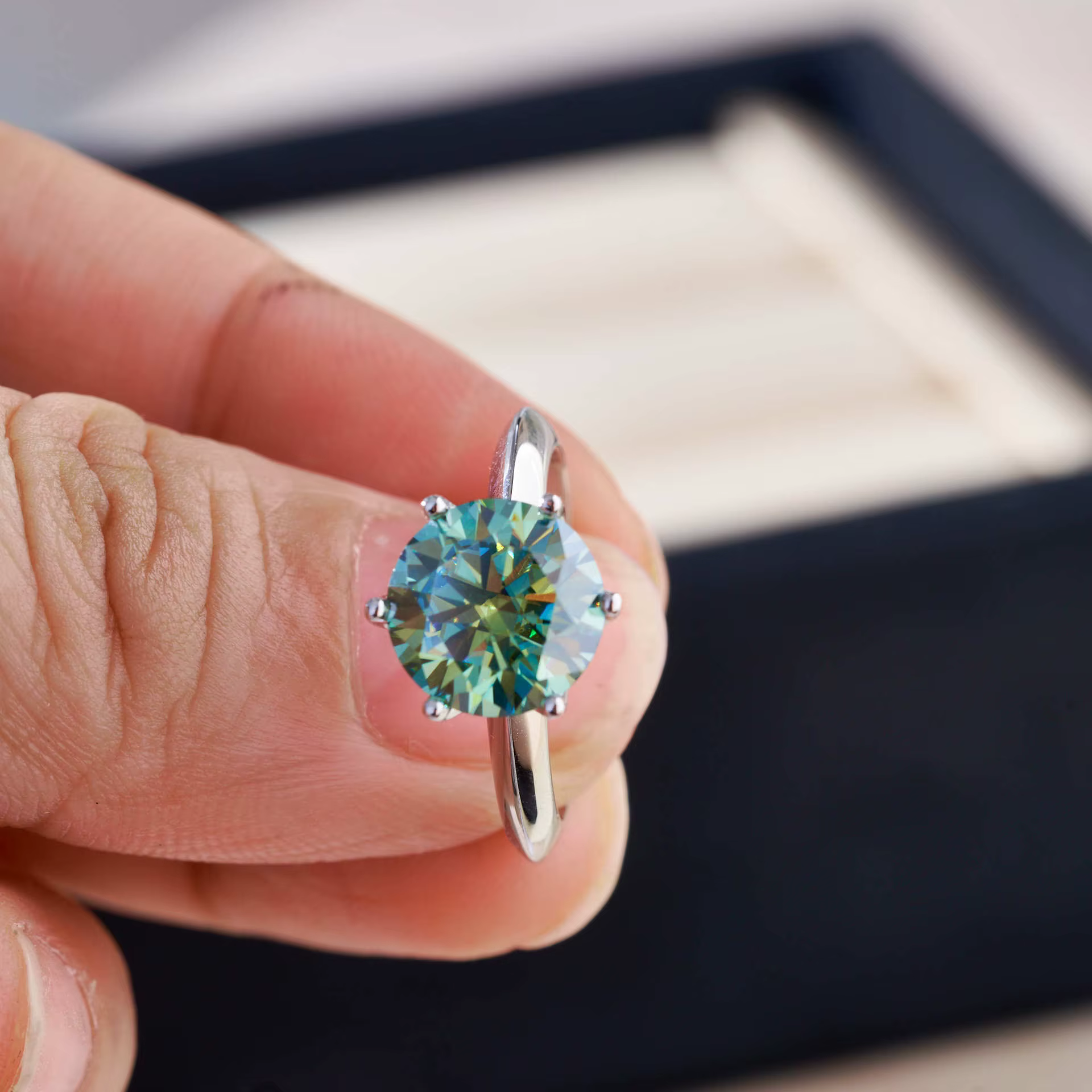 Bagues classiques en Moissanite colorée D VVS1 pour femmes, diamant cultivé en laboratoire avec GRA,