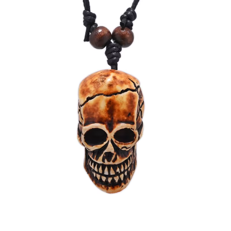 Collier en os de bœuf FX020, pendentif Punk, ras du cou, bijoux rétro, style Tribal, Imitation Yak, 