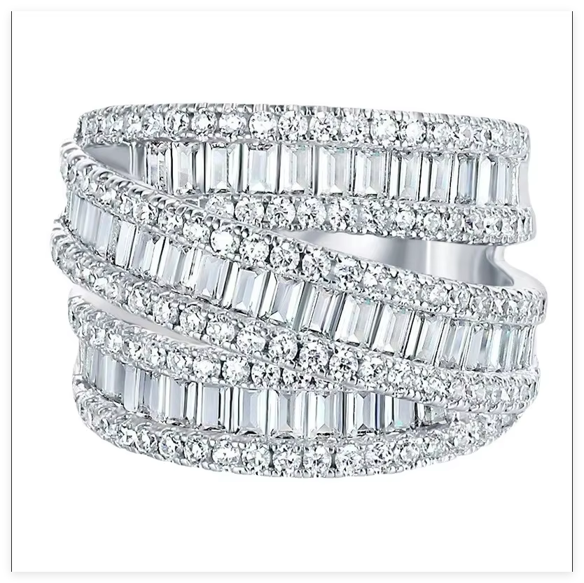 Bague en saphir et diamant précieux en or blanc pour femme, idéale pour fiançailles, mariage, ou com