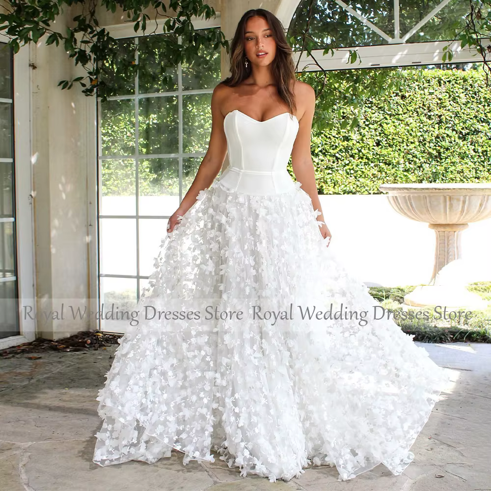 Robe de mariée de luxe en dentelle blanche à col en V pour femmes, longue robe dos nu, patients élég