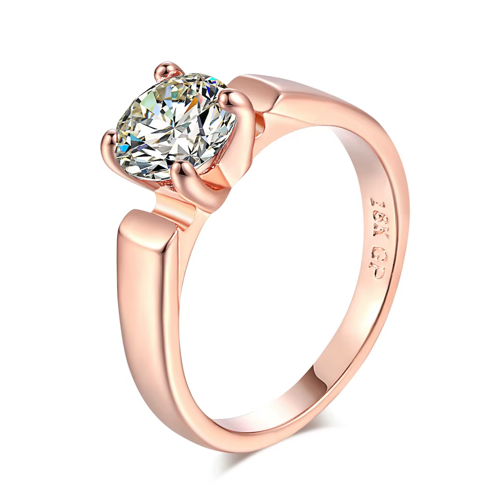 Bague de fiançailles pour femmes, 4 griffes multicolores en option AAA + zircone cubique, bijoux à l