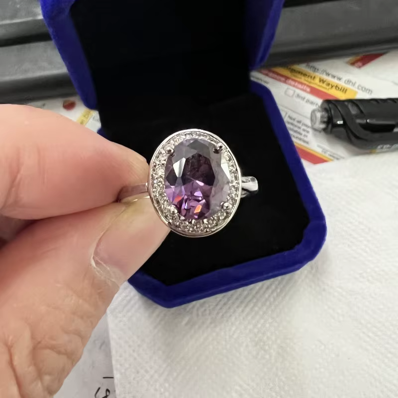Bague de fiançailles en or blanc 10 carats avec diamant pour femme, matiques de mariage, bijoux de d
