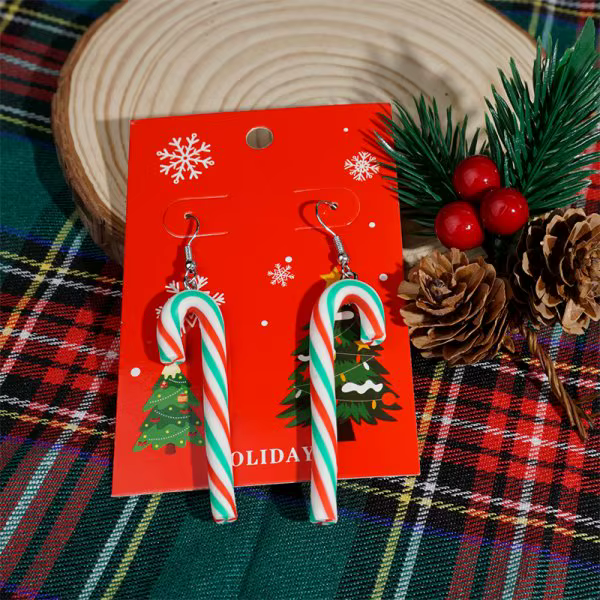 Boucles d'oreilles de luxe en perles d'imitation de père noël pour femmes, joli dessin animé, strass