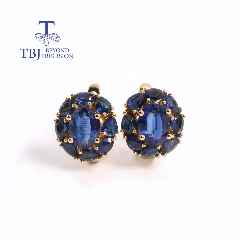 2026, Boucles d'oreilles mystérieuses et élégantes en cyanite bleue naturelle, design orné de luxe l