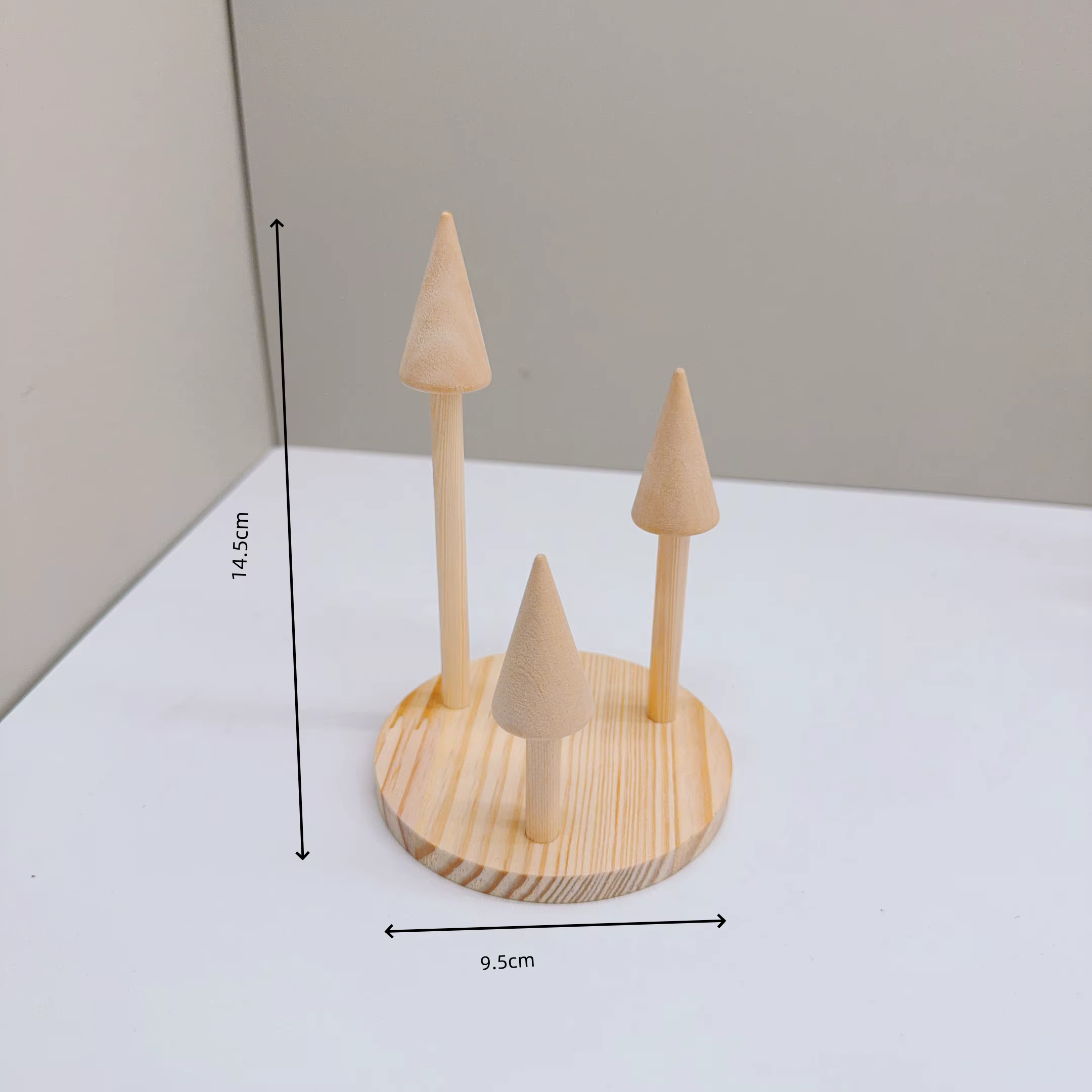 Présentoir rond en bois pour bagues, support pour bagues, plateau de rangement pour bracelets de mon