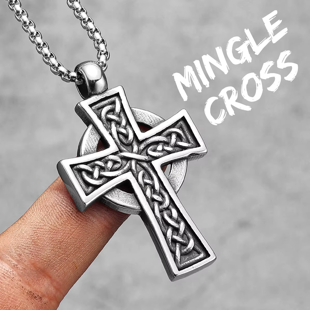 Noeud celtique croix en acier inoxydable hommes femmes colliers pendentifs chaîne gothique Punk à la