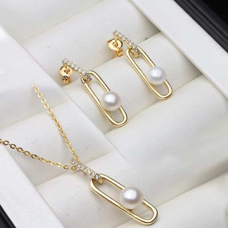 Ensemble collier et boucles d'oreilles en perles de mariage pour femmes, ensemble de bijoux en perle