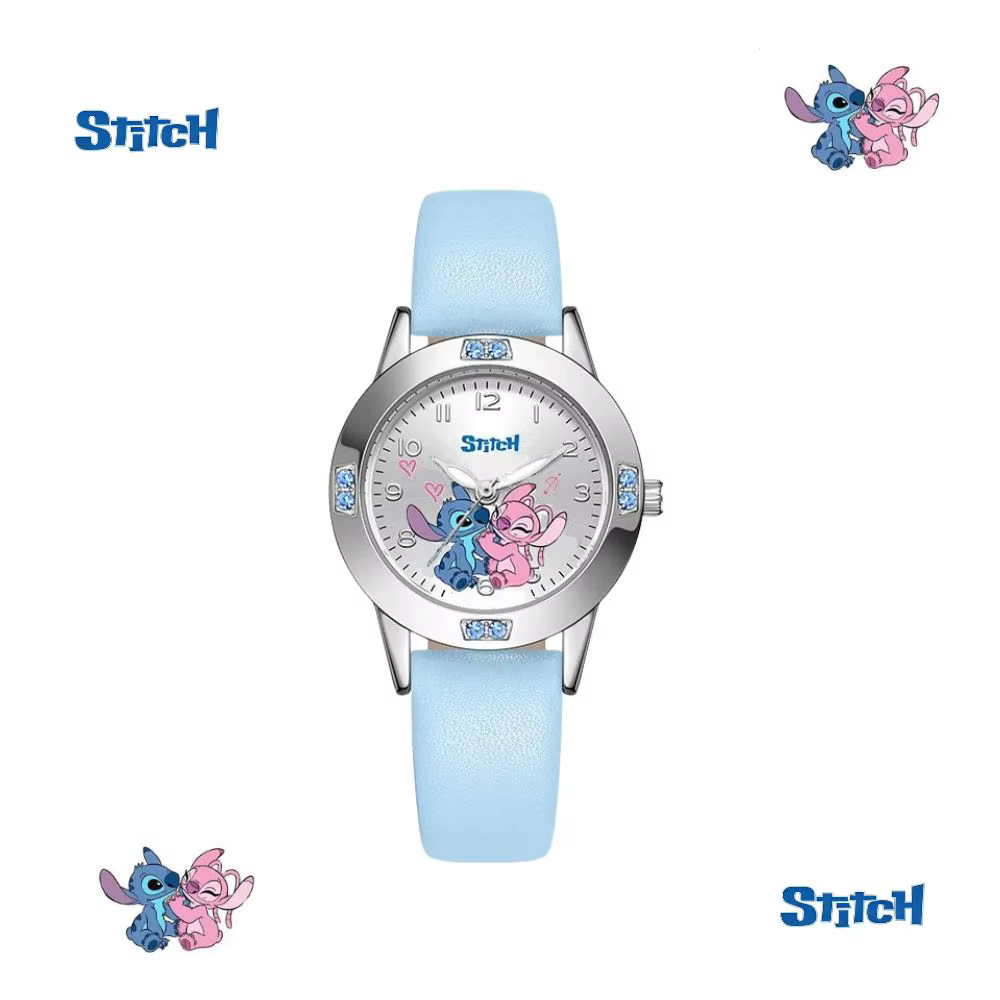 Nouvelle montre à quartz pour enfants, motif dessin animé Stitch, bracelet de haute qualité serti de