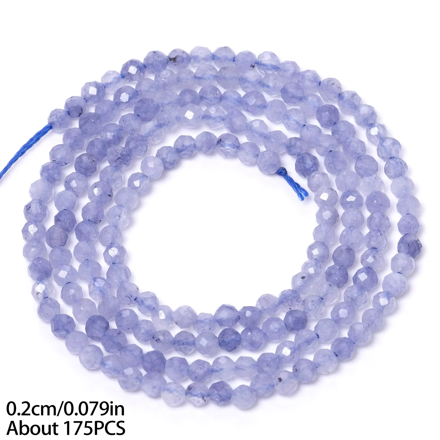 Perles de Tanzanite d'imitation de pierre naturelle, petites perles à facettes de 2/3/4mm, rondes en