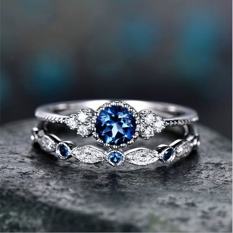 Ensemble de bagues en argent Sterling 925 avec cristaux de Zircon émeraude pour femmes, bijoux Glamo