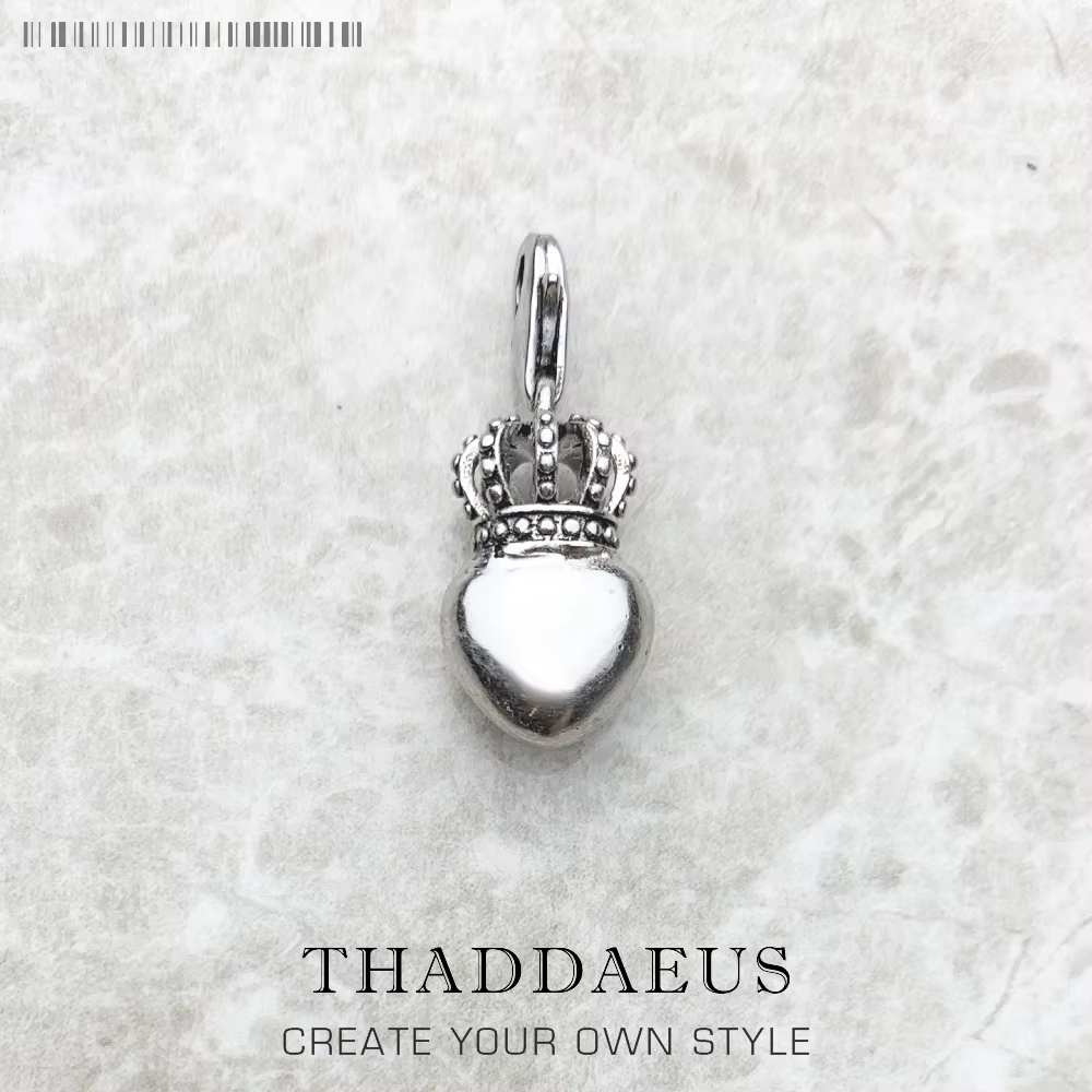 Pendentif à breloques couronne en forme de cœur, bijoux en argent Sterling 925, cadeau de fête pour 