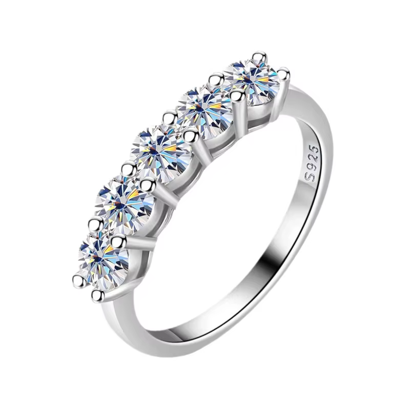 JoyceJelly 4mm D couleur VVS Moissanite bague pour femmes Total 1.5CT S925 bijoux en argent Sterling