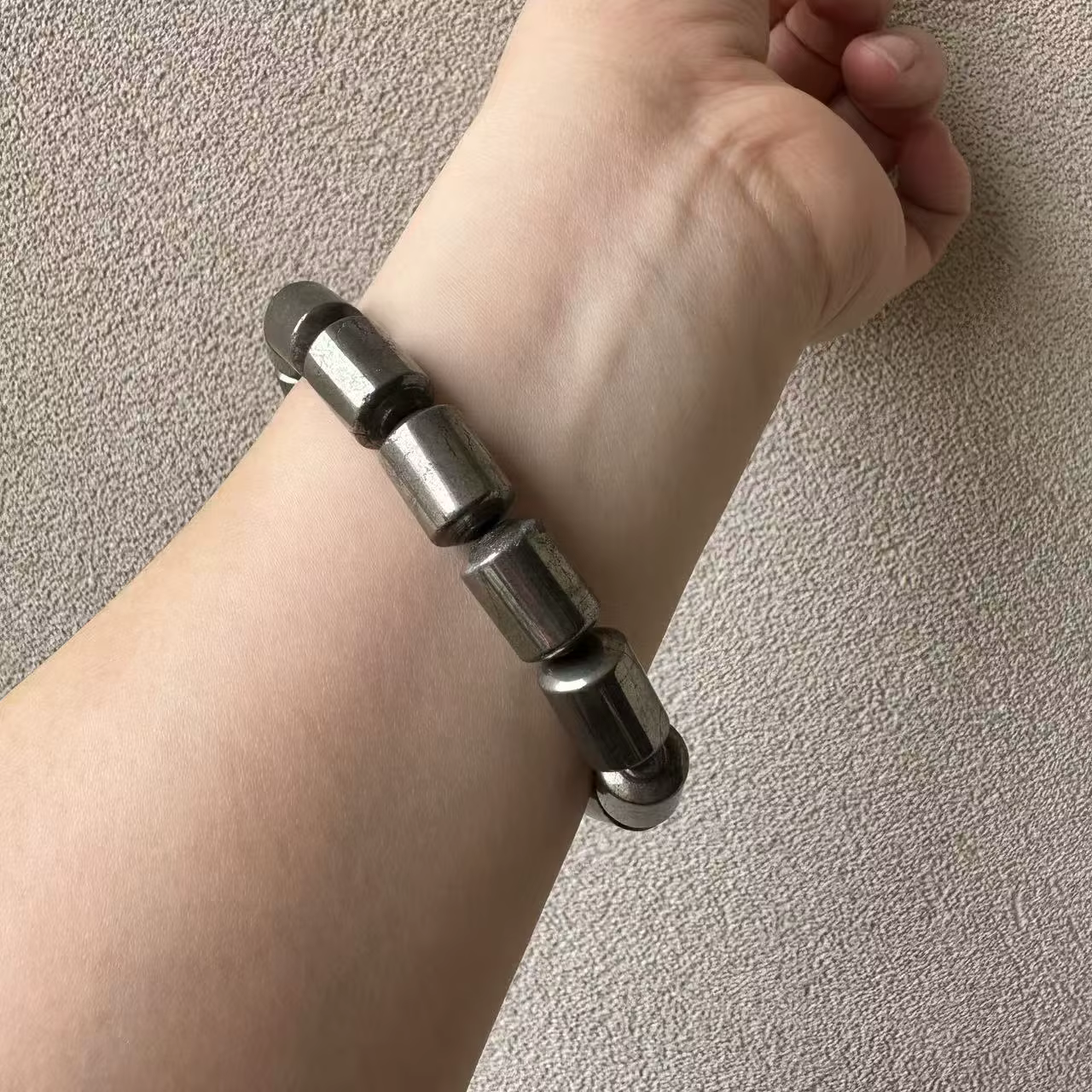 Bracelet en perles de pyrite de fer Angelite verte naturelle 2026, environ 10*14mm, bijoux en pierre