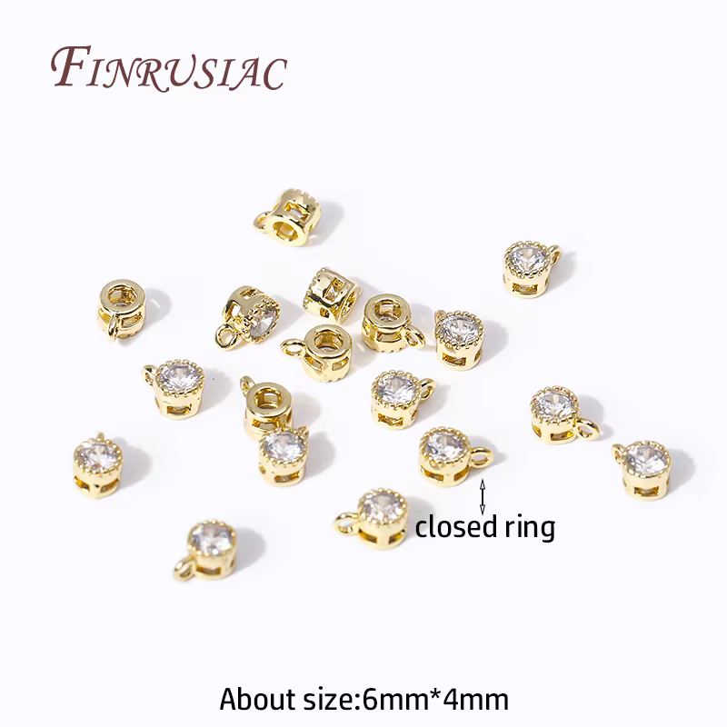 Accessoires de bijoux ronds plaqués or rhodium DIY, breloques brillantes, collier exécutif, TAN18 K,