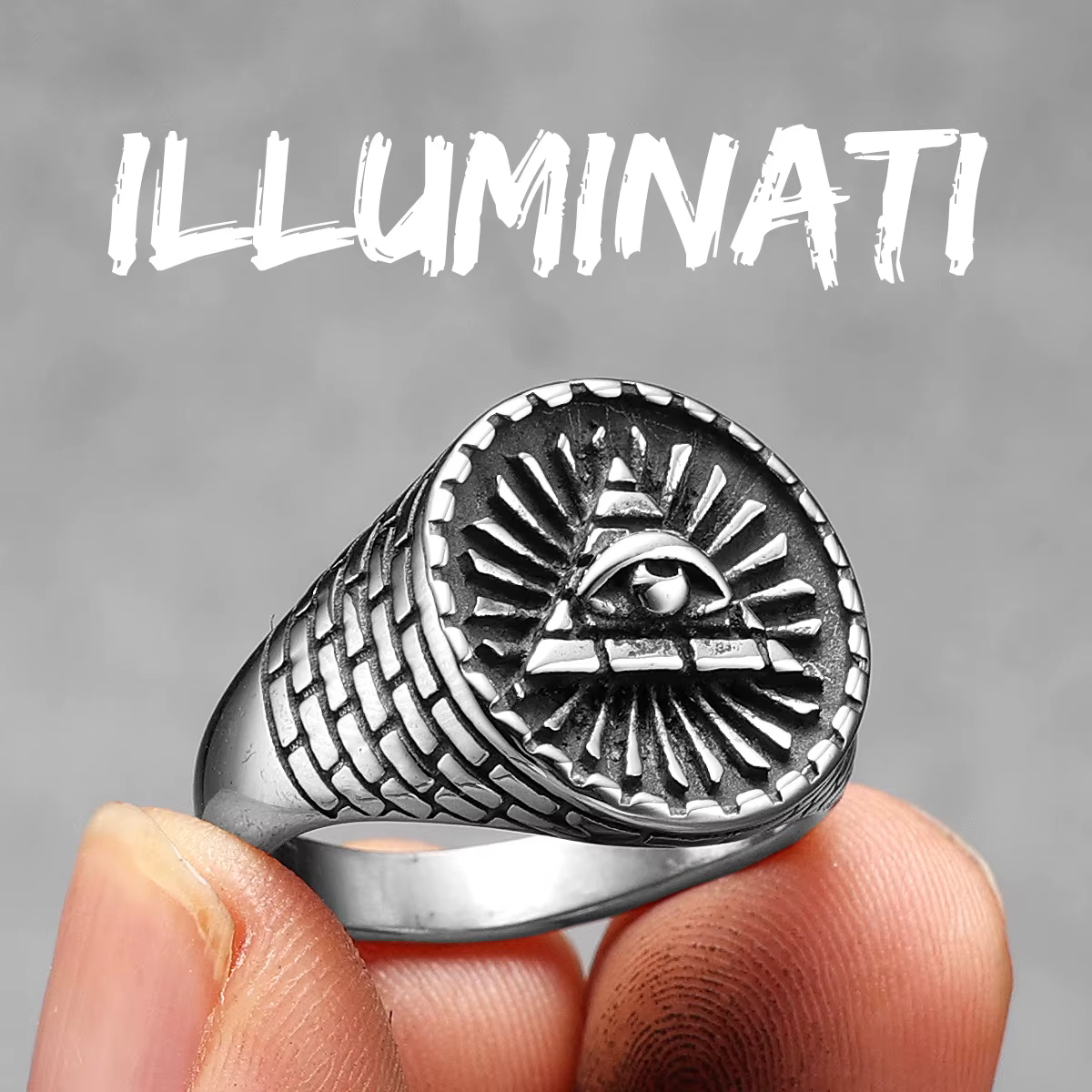 Bagues en acier inoxydable IlluminSauEye pour hommes et femmes, maçonnique, bijoux vintage, punk, ro
