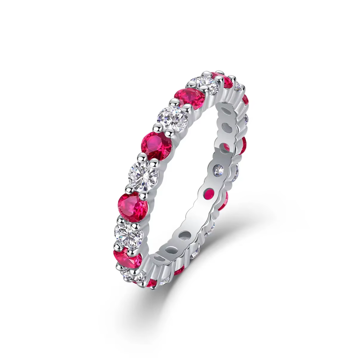 LinkerLove – bague de mariage en argent Sterling S925, pierre précieuse créée en saphir/émeraude/rub