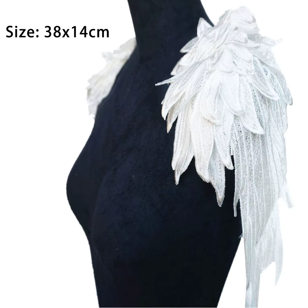 Patchs à motif d'aile pour vêtements, appliques en dentelle, couture sur robe de mariée, badge initi