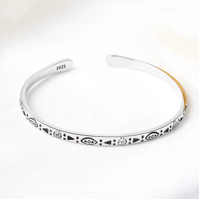 Bracelet ethnique vintage en argent tibétain, fait main, style bohème, bijoux vieillis, unisexe pour