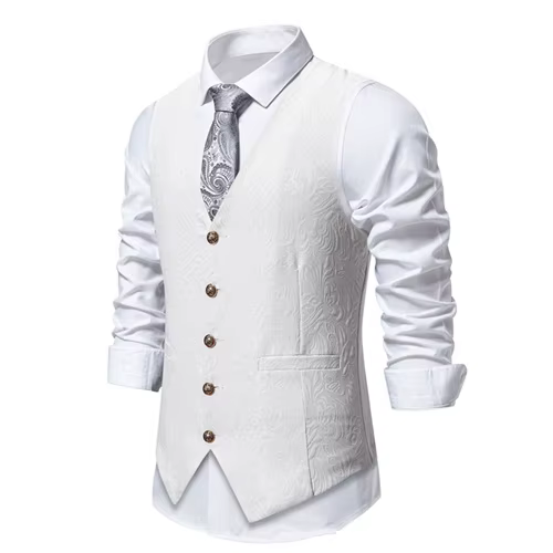 Gilets imbibés de jacquard pour hommes, gilet de luxe, robe de soirée de Rhde mariage, mode masculin