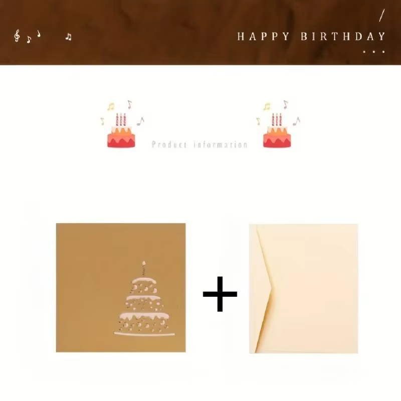 Cartes de vœux d'anniversaire musicales, carte-cadeau Pop-Up 3D avec cartes cadeaux musicales Led av