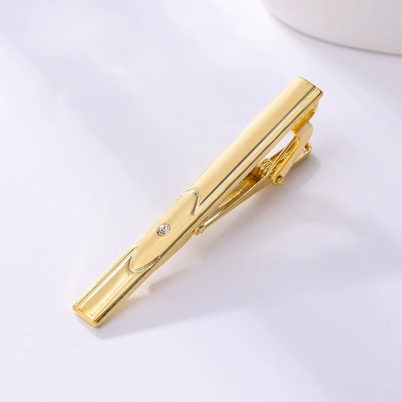 Pince à cravate de mariage pour hommes, nouvelle pince à cravate en métal couleur or pour cravates d