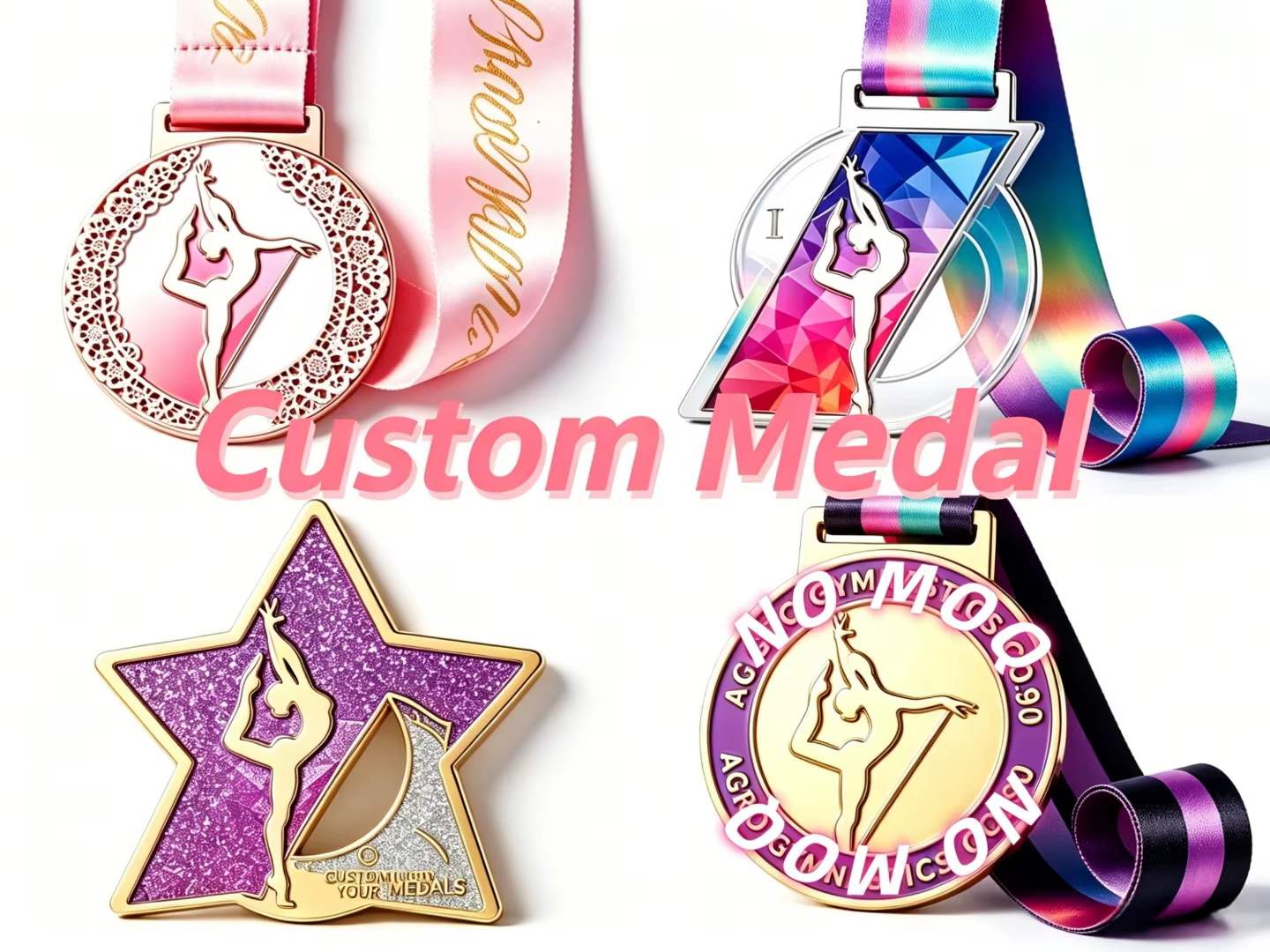Médaille sportive personnalisée pour la danse et la gymnastique, médaille de récompense personnalisé