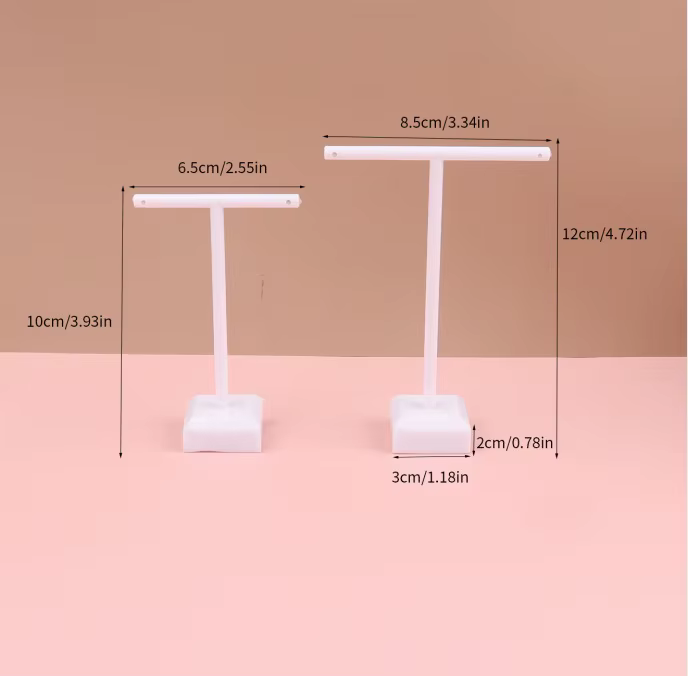 Lot de 2 présentoirs à bijoux en forme de T, universels et professionnels, pour la présentation de c